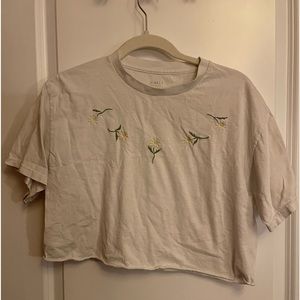 Flower Embroidered Croptop
